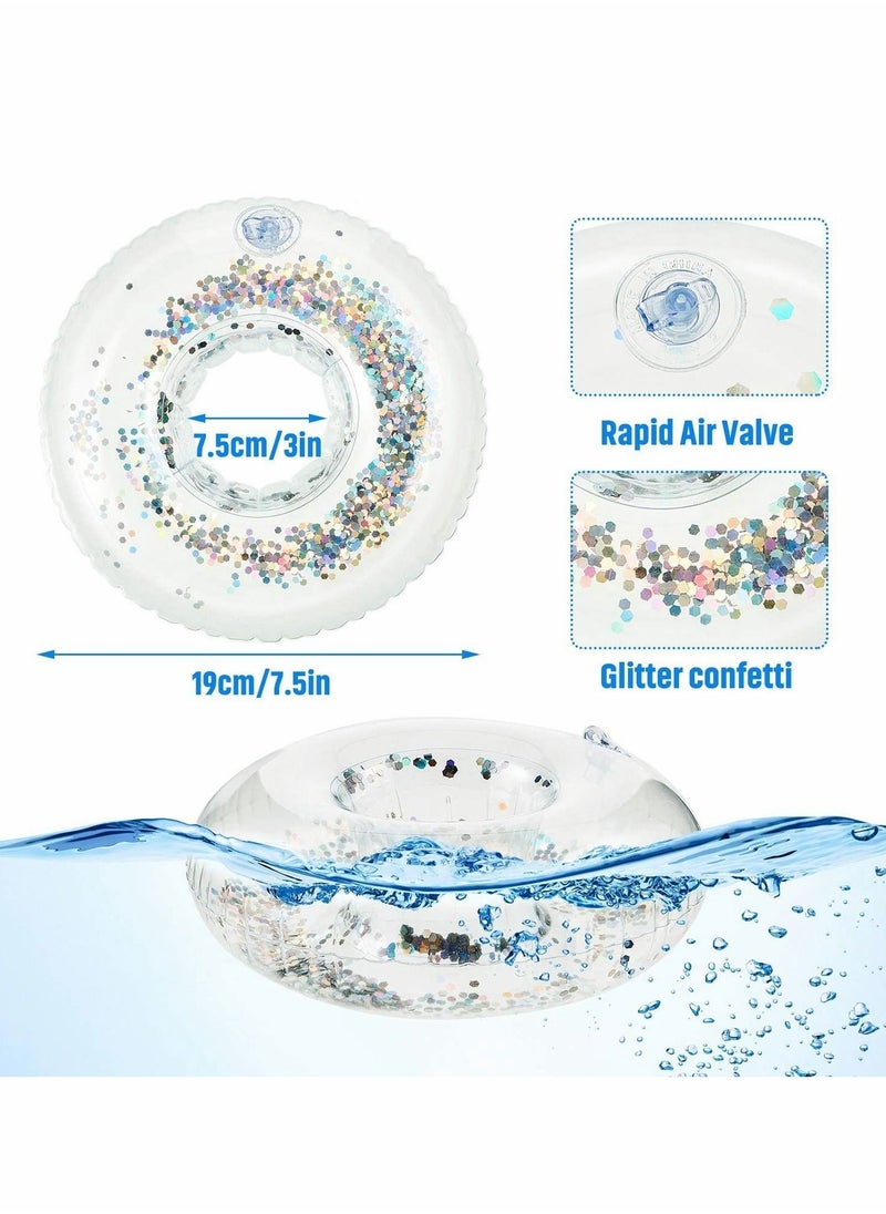 SYOSI - Inflatable Drink Holder, Confetti Drink Pool Floats Inflatable Cup Coasters Cup Drink Holders for Summer Pool Party Supplies and Fun Bath Shower Toys (10 Pieces) - Image 1