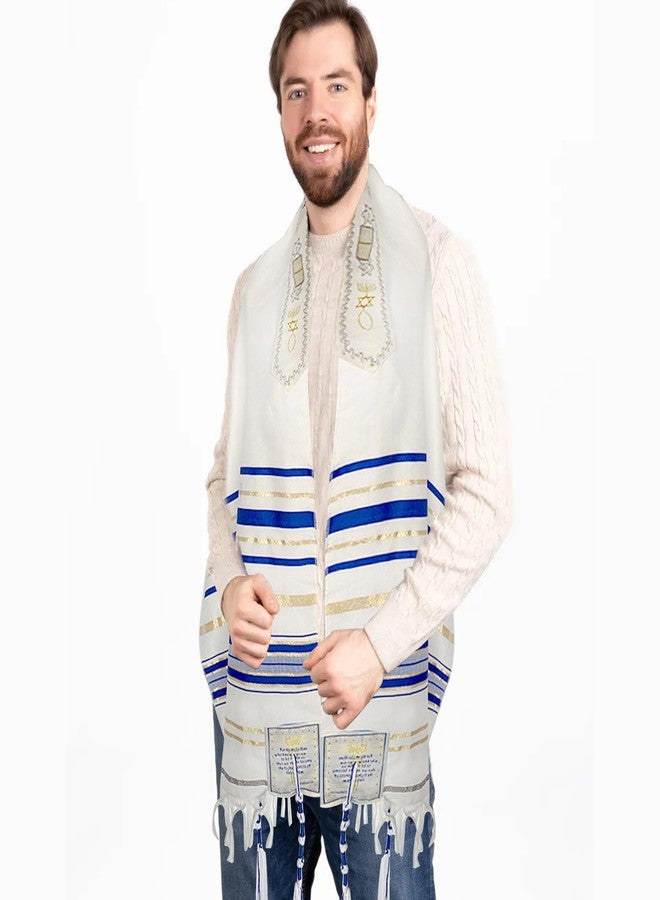 Ohmique Tallit Prayer Shawl with Bag, Soft Fabric 70"x 20" Tallit Prayer Cloth Israel for Men & Women - Image 3