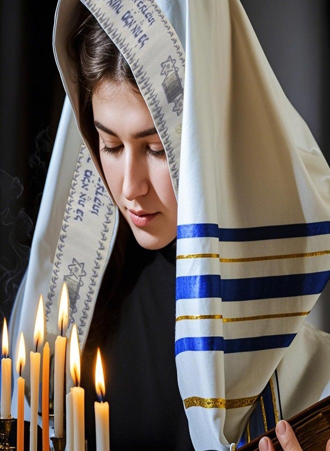 Ohmique Tallit Prayer Shawl with Bag, Soft Fabric 70"x 20" Tallit Prayer Cloth Israel for Men & Women - Image 5