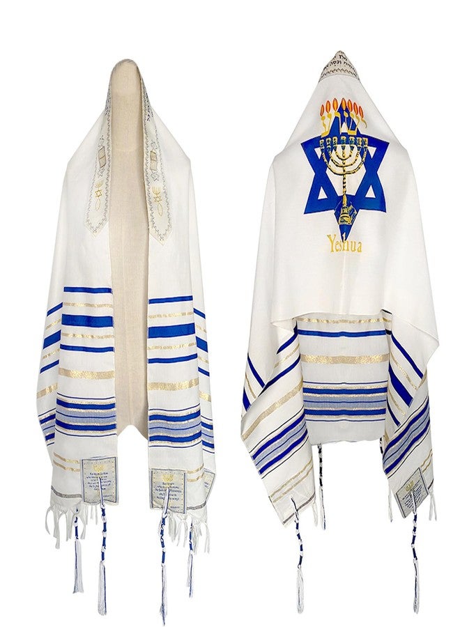 Ohmique Tallit Prayer Shawl with Bag, Soft Fabric 70"x 20" Tallit Prayer Cloth Israel for Men & Women - Image 1