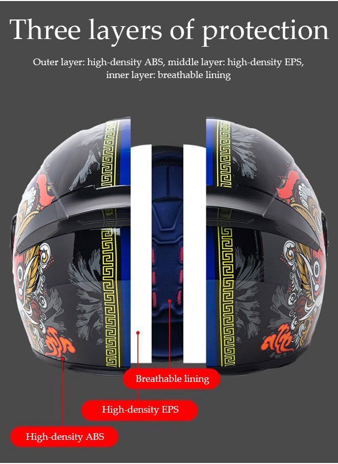 DUNISO Full Face Motorcycle Helmet, Lightweight Crash Resistant Motorcycle Helmet, All Season Cool Racing Helmet，with Black Lenses, Breathable Lining, Suitable for Both Men and Women (M)  - Image 3