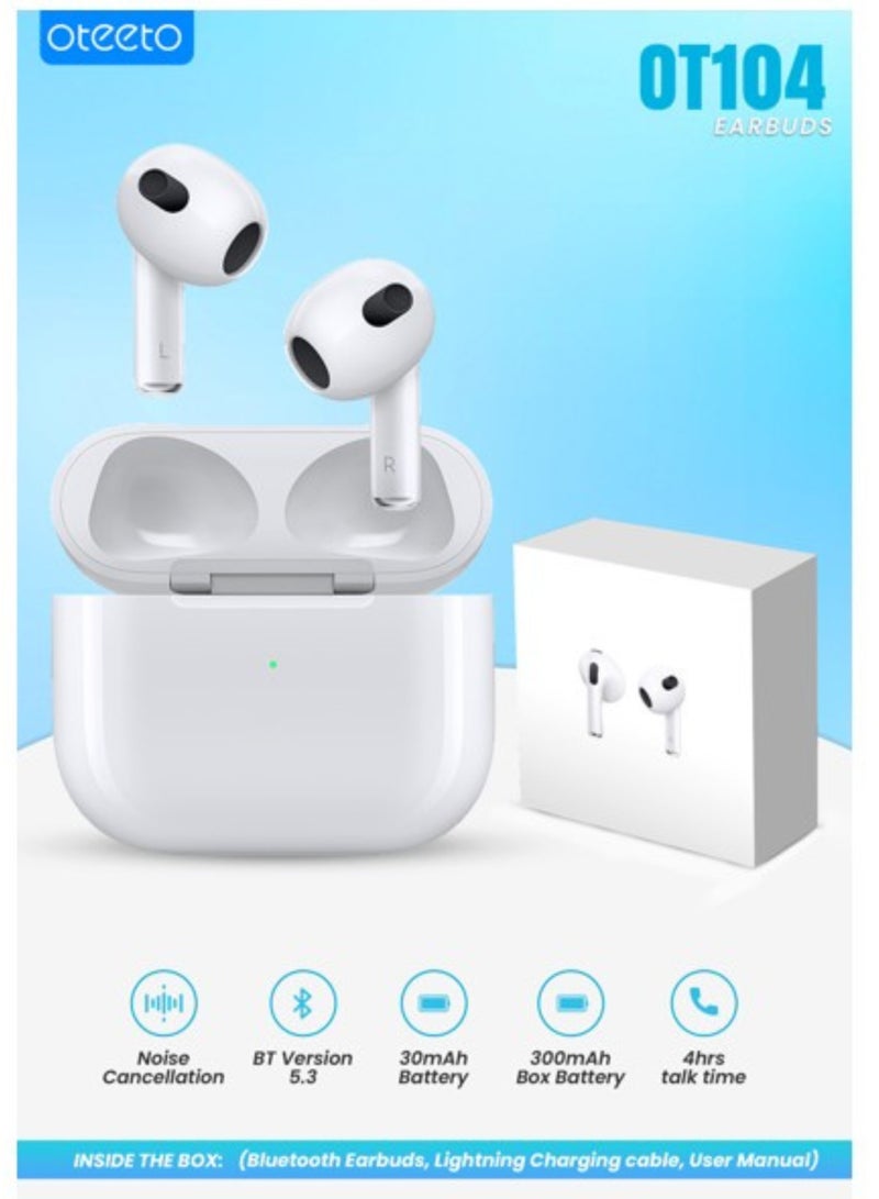 Oteeto 104 3rd Gen Wireless Earbuds – Bluetooth 5.3, Noise Cancelling, Long Battery Life, Touch Control, Waterproof - Image 5