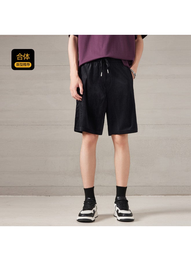 Cabbeen Casual Shorts Men Large Logo Steel Stamp Trendy Fashion Summer Five-point Pants Men's Pants - Image 4