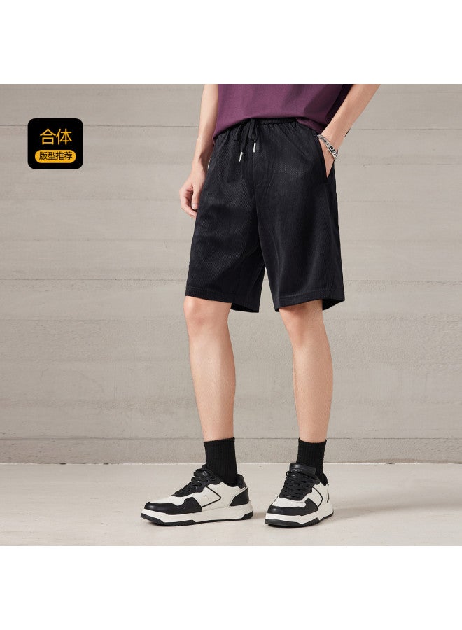 Cabbeen Casual Shorts Men Large Logo Steel Stamp Trendy Fashion Summer Five-point Pants Men's Pants - Image 5