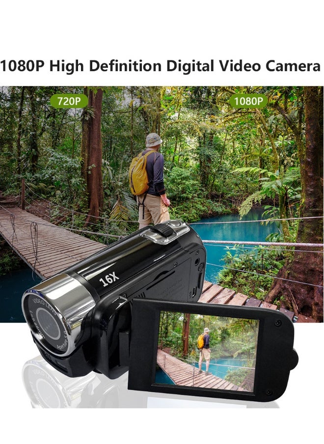 Generic - Portable 1080P High Definition Digital Video Camera DV Camcorder 16MP 2.7 Inch LCD Screen 16X Digital Zoom Built-in Battery - Image 1