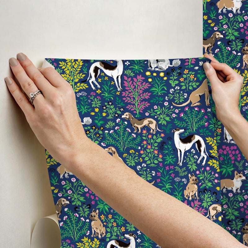 NuWallpaper x Printfresh Must Love Dogs Indigo Peel and Stick Wallpaper, PFS6378 - Image 5