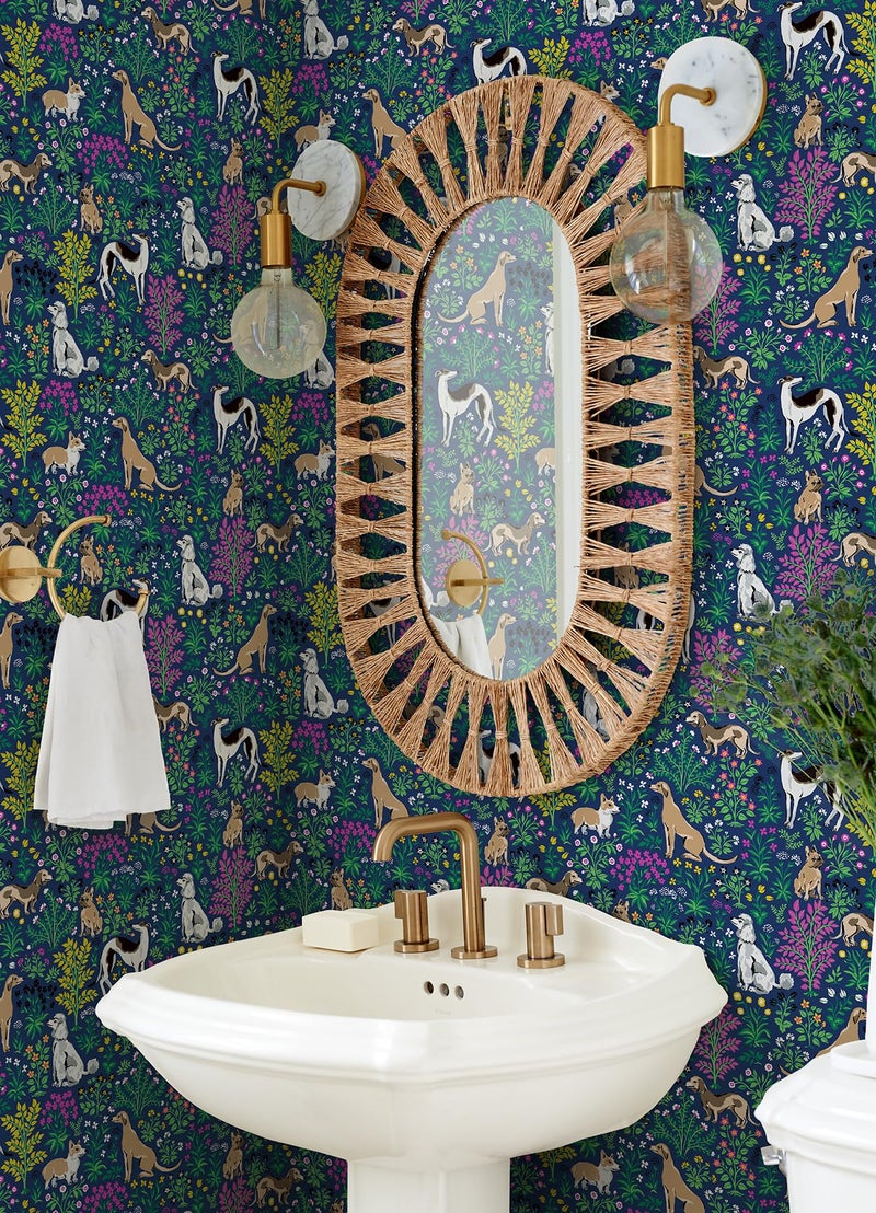 NuWallpaper x Printfresh Must Love Dogs Indigo Peel and Stick Wallpaper, PFS6378 - Image 3