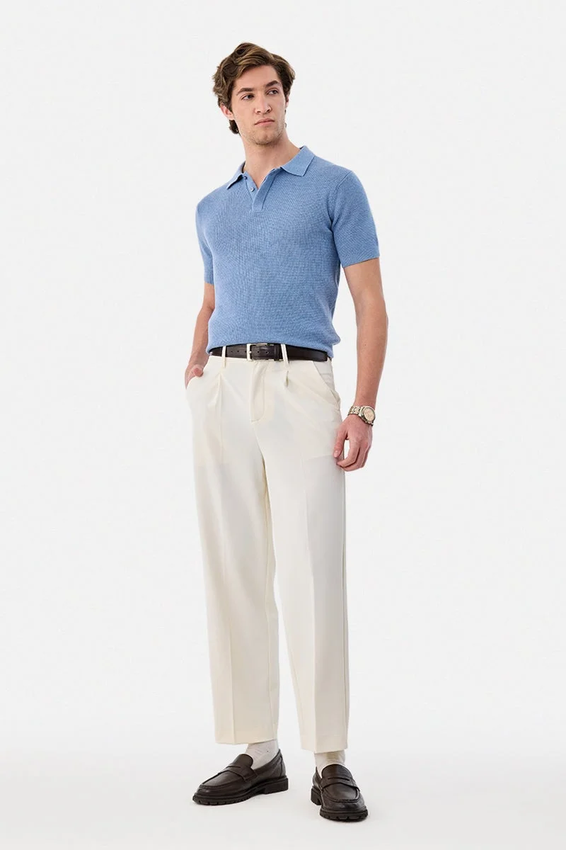 سنيتش Regular Fit 100% Cotton Polo Textured T-Shirt