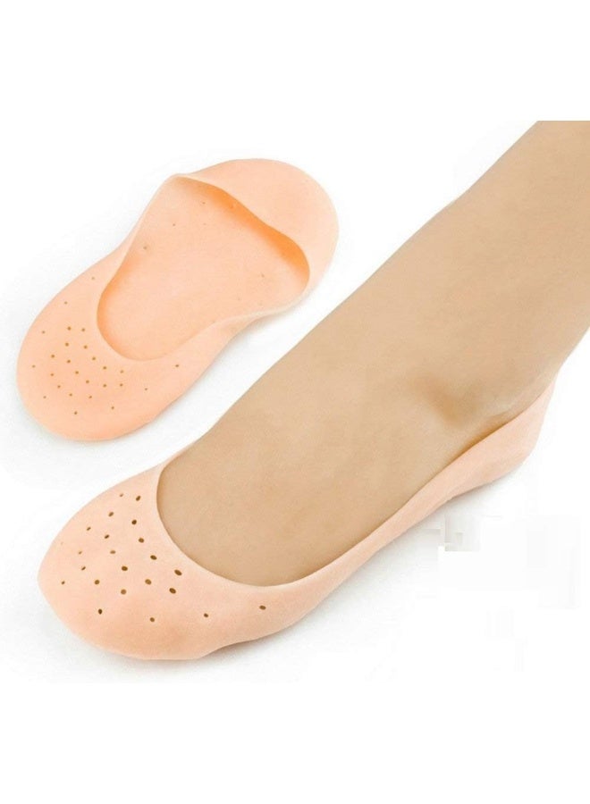 Enterprise Anti Crack Full Length Silicone Foot Protector Moisturizing Socks for Foot Care and Heel Cracks (Set of 1 Pair) Beige - Image 4