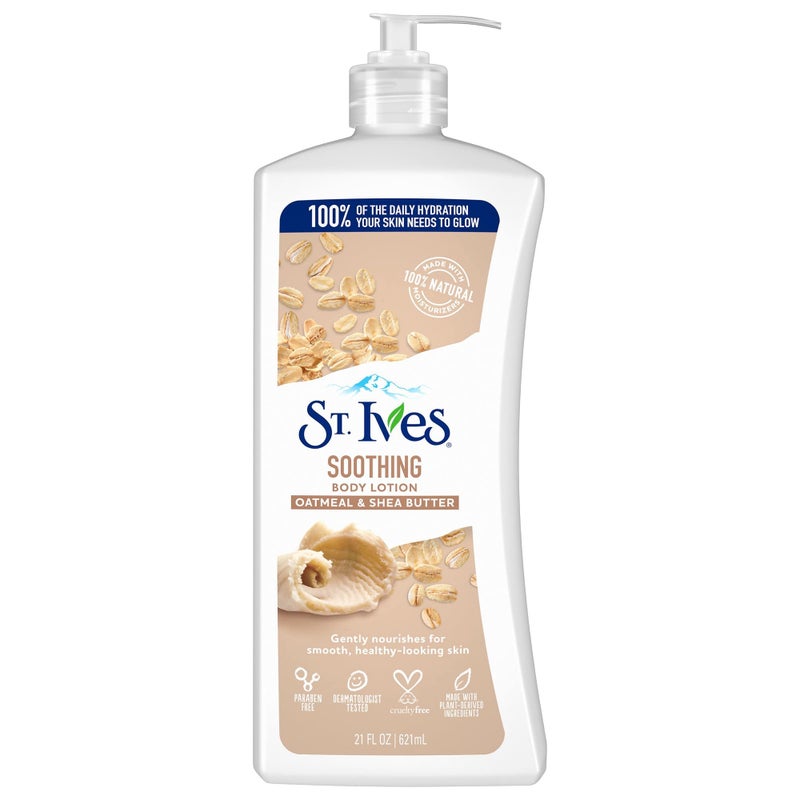 St. Ives Nourish & Soothe, Oatmeal & Shea Butter Body Lotion 21 oz (Pack of 2)