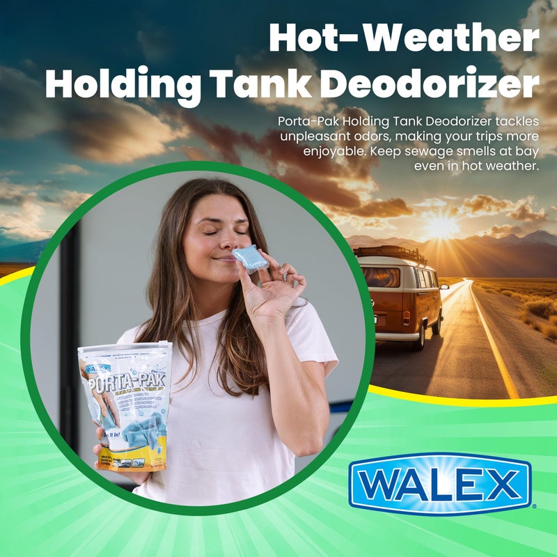Walex PortaPak Black Holding Tank Deodorizer  Portion Control System DropIns  Rapid Breakdown of Waste  Paper Odor Prevention Cleans Tank  Sensors  Clean Linen 10Pack - Image 3