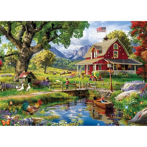 Edsjegn 1000 Piece Puzzle for Adults Country Clubhouse Puzzle for Adults Children Recycled Paper Jigsaw Puzzle 1000 Pieces Fun and Challenging Family Game Great Gift Idea 28 20 in - Image 1