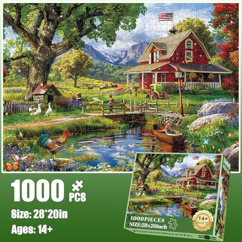 Edsjegn 1000 Piece Puzzle for Adults Country Clubhouse Puzzle for Adults Children Recycled Paper Jigsaw Puzzle 1000 Pieces Fun and Challenging Family Game Great Gift Idea 28 20 in - Image 5