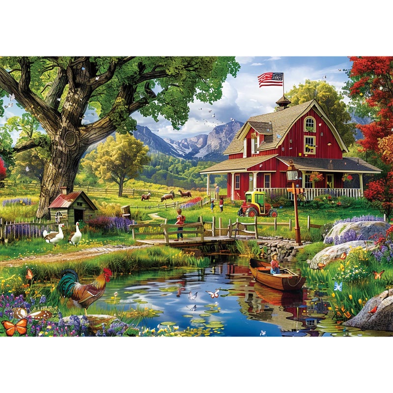 Edsjegn 1000 Piece Puzzle for Adults Country Clubhouse Puzzle for Adults Children Recycled Paper Jigsaw Puzzle 1000 Pieces Fun and Challenging Family Game Great Gift Idea 28 20 in - Image 3