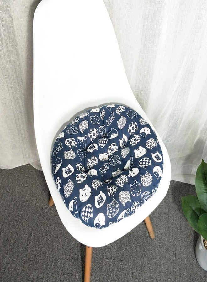 XSlive Round Chair Cushions Seat Cushion Boho Pattern Soft Thick Kitchen Office Dining Chair Seat Pad (18"×18",Cat) - Image 2