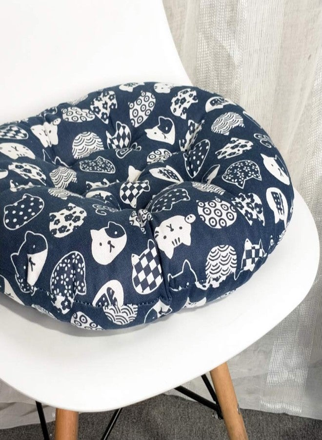XSlive Round Chair Cushions Seat Cushion Boho Pattern Soft Thick Kitchen Office Dining Chair Seat Pad (18"×18",Cat) - Image 4