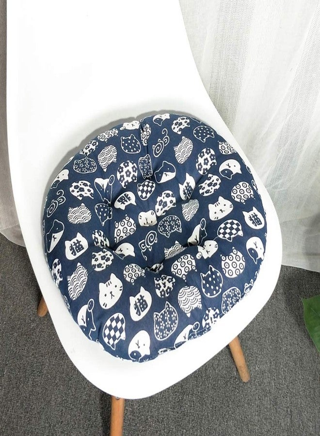 XSlive Round Chair Cushions Seat Cushion Boho Pattern Soft Thick Kitchen Office Dining Chair Seat Pad (18"×18",Cat) - Image 3