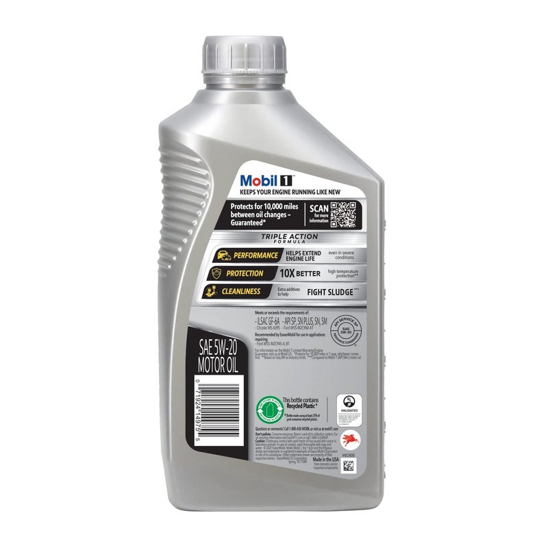 Mobil 1 Advanced Full Synthetic Motor Oil 5W-20, 6-Pack of 1 quarts - Image 3