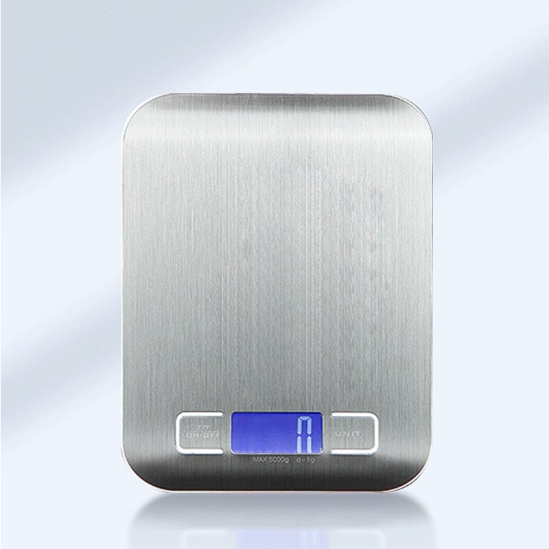 Tiansheng kitchen scale weighing electronic scale household high precision small gram scale coffee scale gram weight weighing device food scale Silver white stainless steel 