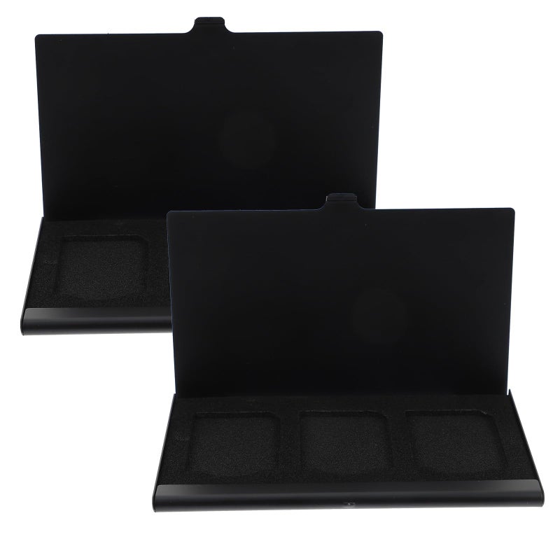 2Pcs Black Memory Card Case Portable Shockproof Waterproof Storage Box for Flash Cards - Image 2