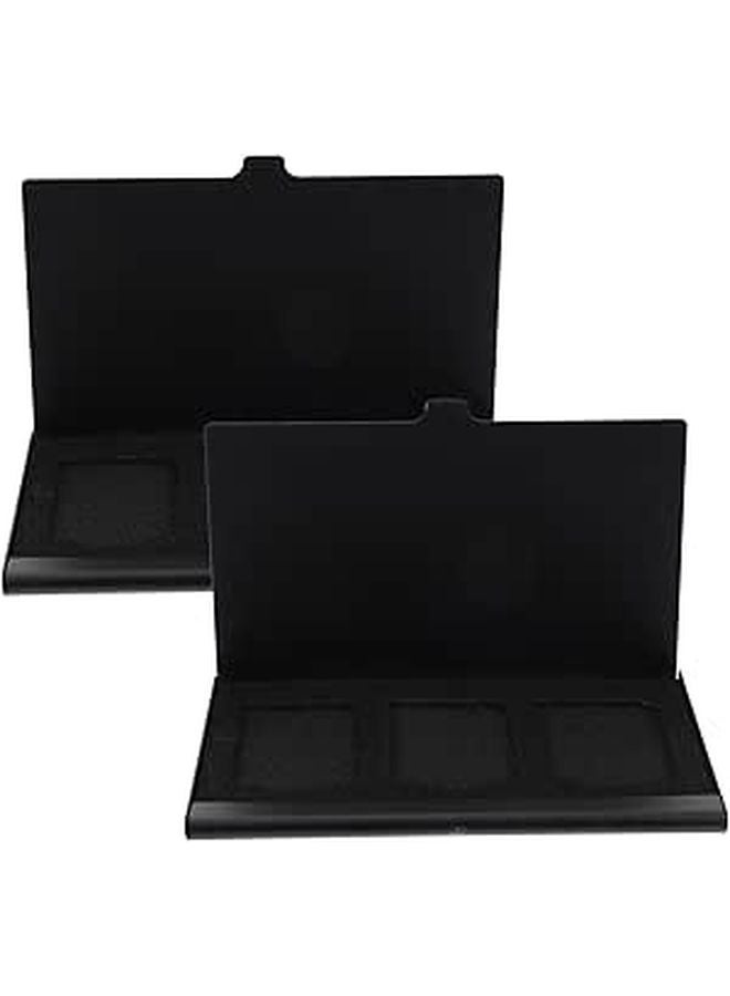 2Pcs Black Memory Card Case Portable Shockproof Waterproof Storage Box for Flash Cards - Image 1