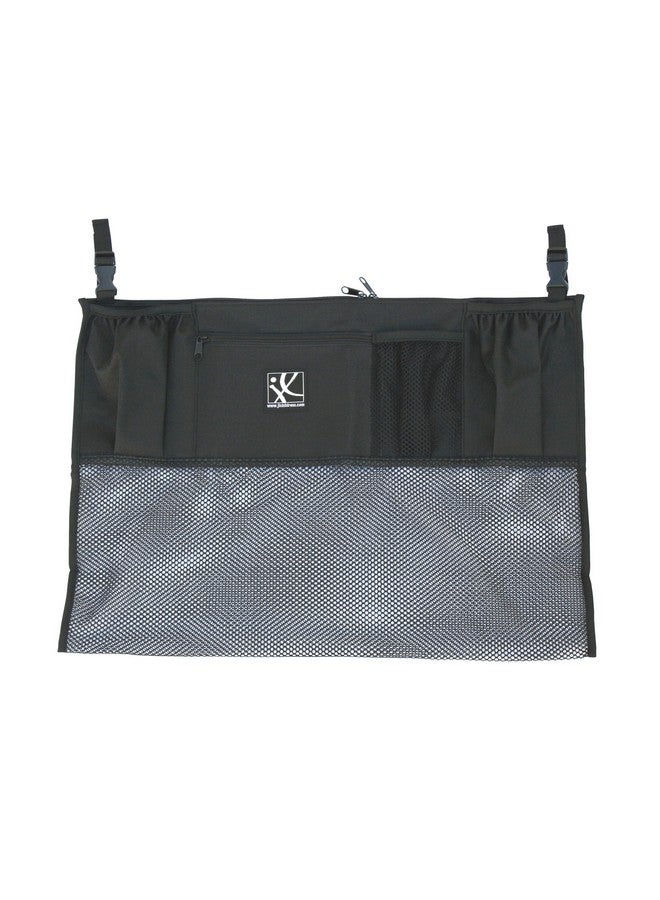 J.L. Childress Double Stroller Organizer with Large Mesh Storage Compartment - Stroller Accessory with Extra-Large Storage Bag - Deep Cup Holders - Multiple Zippered Pockets - Black - Image 4