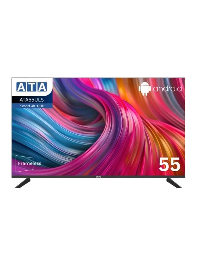 اي تي اي شاشة أي تي إيه 55 بوصة سمارت 4K UHD بدون إطار موديل ATA55ULS - Image 1