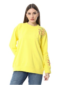 Caesar WomenEmbroidery Melton sweat Shirt With Long Sleeves  - Image 1
