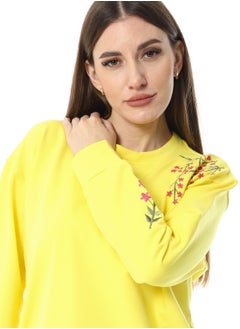 Caesar WomenEmbroidery Melton sweat Shirt With Long Sleeves  - Image 3