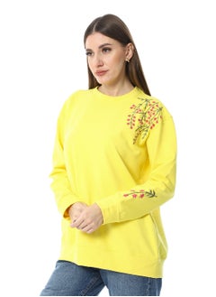 Caesar WomenEmbroidery Melton sweat Shirt With Long Sleeves  - Image 4