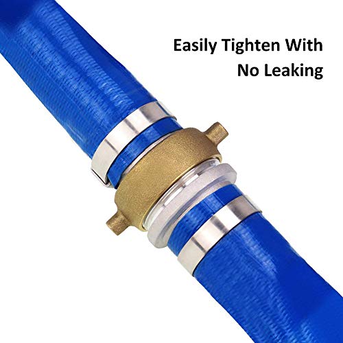 Eastrans 1.5" x 50' Blue PVC Backwash and Discharge Hose for Swimming Pools, Heavy Duty Reinforced Flat Pool Hose with Aluminum Pin Lug Fittings - Image 5