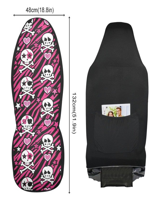 Burbuja Y2k Skulls on Zebra Front Car Seat Cover, Breathable Car Seat Protectors Universal Fits SUV, Cars, Truck, Non-Slip, 2 Pack - Image 2