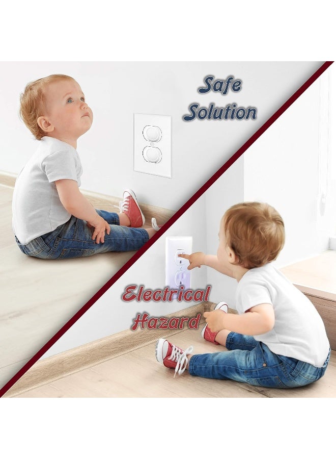 Driddle Outlet Plug Baby Safety Covers - 50 Pack - Protect Little Kids from Electrical Danger with Child Proof Socket Caps - White - Image 3