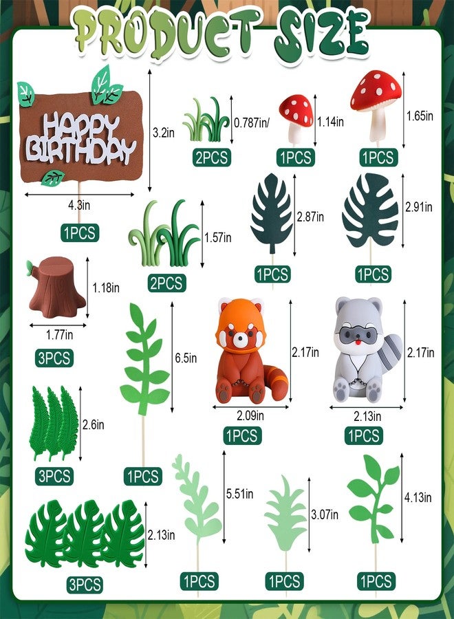 Knana 22Pcs Red Panda Cake Toppers Woodland Animal Cake Decorations with Panda Mushroom Cake Decorations for Baby Shower Birthday Party Supplies - Image 2