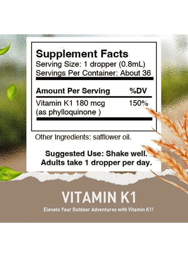 HoneyCombs Vitamin K1 Liquid - Alcohol-Free Oral Vitamin K1 Drops - Liquid Vitamin K - Vegan, Non-GMO Vitamin Liquid Extract for Internal & External Use - 1 Fl Oz - Image 2
