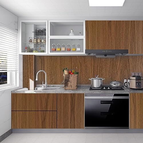 RedChimes Self Adhesive Waterproof Wallpaper PVC Vinyl Wall Stickers Furniture Wall Kitchen Bedroom Leaving Room (45 x 304 cm) (Brown Wood) - Image 3