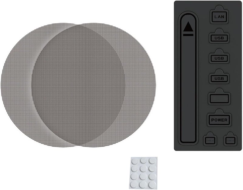 Yechiry Dust Filter for Game Console, Effective Dustproof High Density Breathable Mesh Vent Cover with Silicone Port Plug & Foot Pad, Ideal for Pro for Slim Disc Console - Image 1