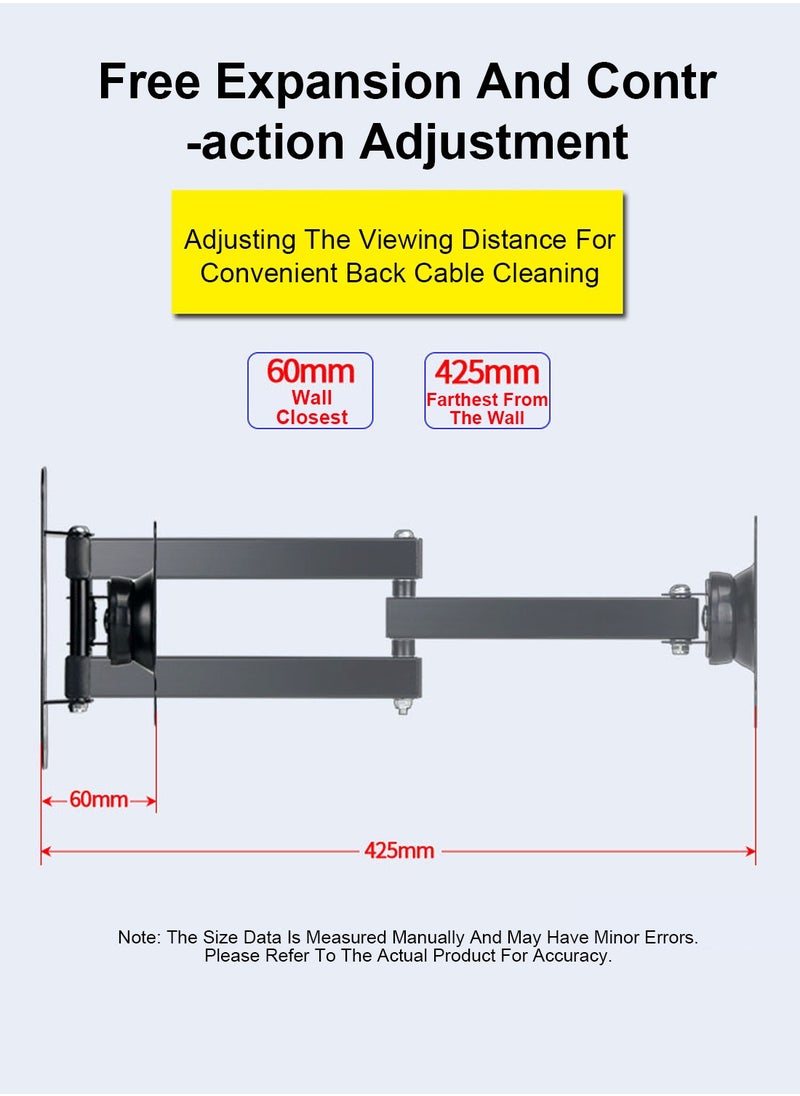 Rotating Retractable Monitor Wall Mount Suitable for 10-27 inch Screens,7Kg Load-bearing