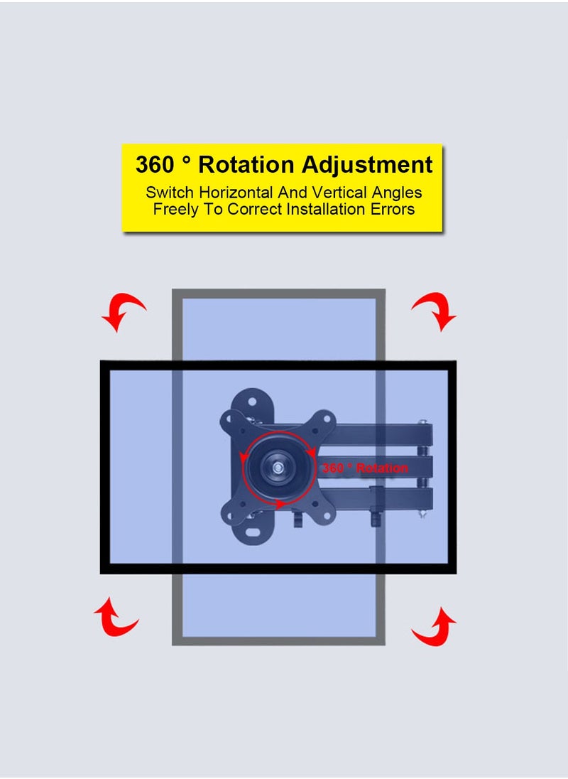 Rotating Retractable Monitor Wall Mount Suitable for 10-27 inch Screens,7Kg Load-bearing