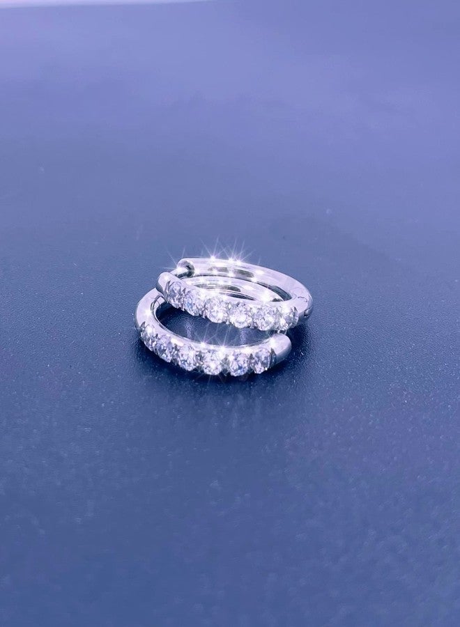 TDEBA أقراط TDEBA 316L من الفولاذ الجراحي المقاوم للصدأ مرصعة بالزركونيا المكعبة، مقاسات 10G و12G و14G، طول 8-20 مم، أقراط غضروف الأذن، مجوهرات ثقب الأذن مقاس 14G، مقاس 10G و12 مم، معدن، بدون أحجار كريمة - Image 3