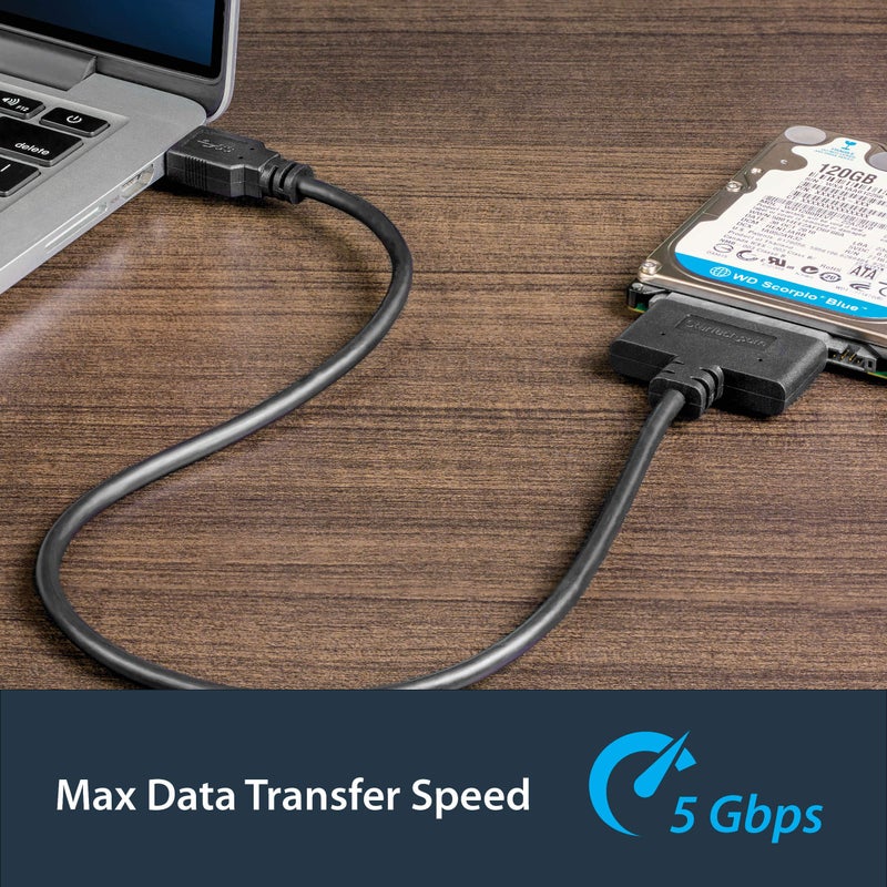 StarTech.com SATA to USB Cable - USB 3.0 to 2.5â€ SATA III Hard Drive Adapter - External Converter for SSD/HDD Data Transfer (USB3S2SAT3CB) - Image 4