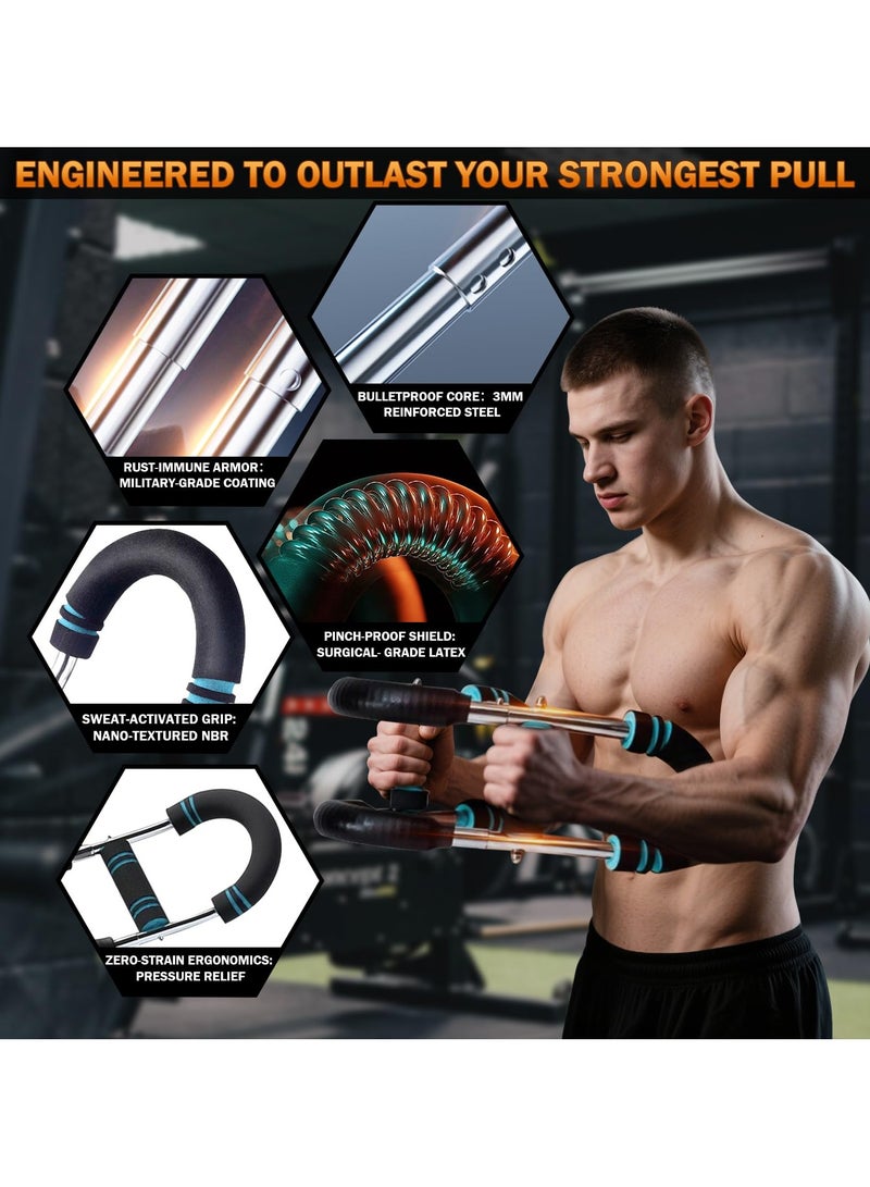 Flushrenic Arm trainer, 44-88 lb adjustable chest exercise equipment, non-slip handles and dual spring safety mechanism, arm trainer for men/women, portable home fitness equipment, suitable for home or gym use. - Image 4