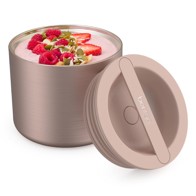 Bentgo Stainless Insulated Food Container - 2.4 Cups (19 oz), Triple-Layer Insulation, Vacuum Seal, Leak-Proof, Built-In Handle, Wide Opening, Premium Stainless Steel, for Cool/Warm Foods (Rose Gold) - Image 1