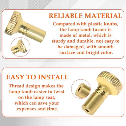 MARRTEUM 2 Pack Metal On/Off Replacement Light Lamp & Fan Knobs Lamp Switch Turner-Gold - Image 3