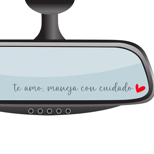 CIKTCOKO 4xTe Amo Maneja Con Cuidado StickerSpanish I Love You Drive Safe Rear View Mirror StickerCar Side and Rearview Mirror DecalCute Car Inspirational Reminder Window Decal for Water Bottle Laptop - Image 1