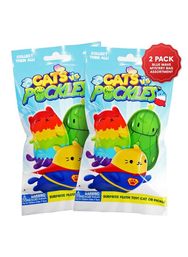 Cats vs Pickles 2Pk Mystery Bags Blue Wave Abc Bean Filled Plushies | Stocking Stuffers | Blind Bags For Girls And For Boys | Surprise Bean Collectibles | Mystery Bag Toys For Kids & Adults | 2-Pack  - Image 1
