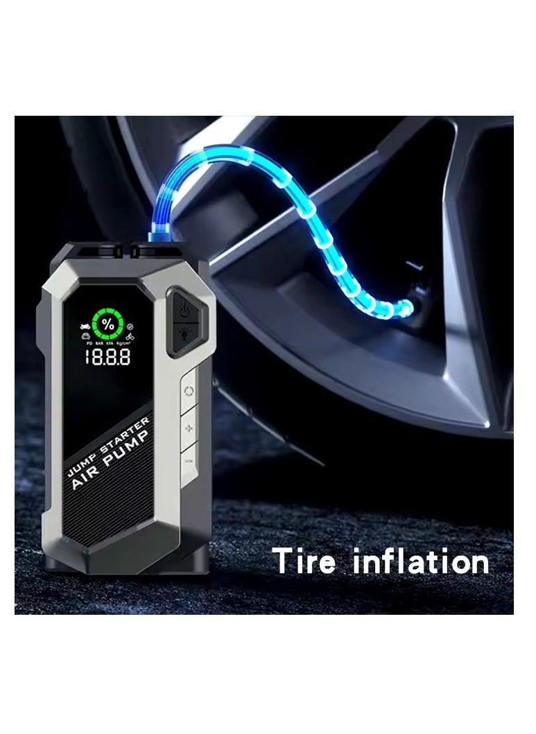 Relax Smart 【Premium】Jump Starter with Air Compressor 2500A 12V 150PSI 81.4Wh Car Battery Jump Starter All Gas Car 8.0L Diesel Smart Jumper with Display and Emergency Light  - Image 4
