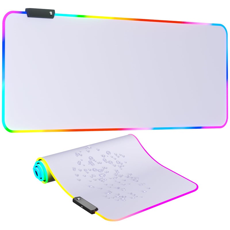 DR CATCH RGB Mousepad Led Mouse Pad, Large Mouse Pad,Led and Big Mouse mat(White) - Image 1