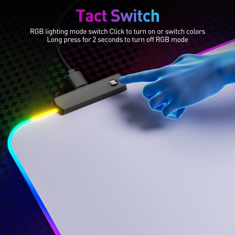 DR CATCH RGB Mousepad Led Mouse Pad, Large Mouse Pad,Led and Big Mouse mat(White) - Image 4