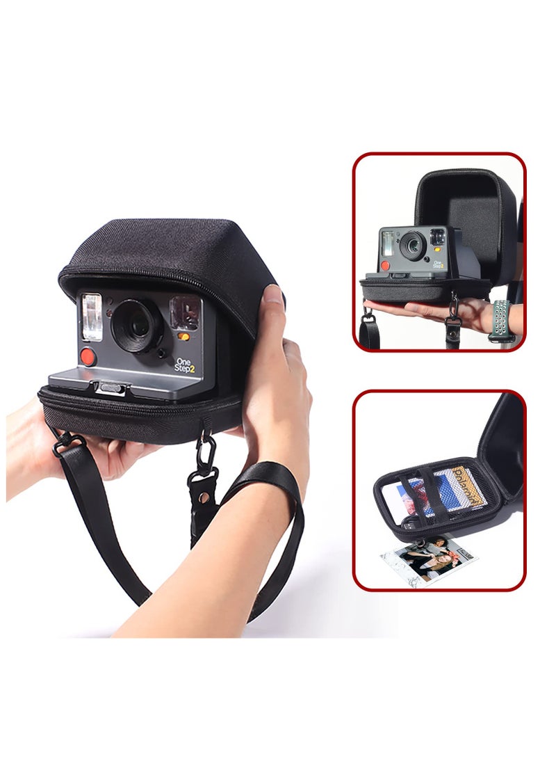 KASTWAVE Hard Case for Polaroid OneStep 2/OneStep+/Now/Now+ - I-Type Instant Film Camera- EVA Cloth Protective Bag for Polaroid One Step 2/One Step+ Plus/Now/Now+ Plus Instant i-Type Camera - Black - Image 3